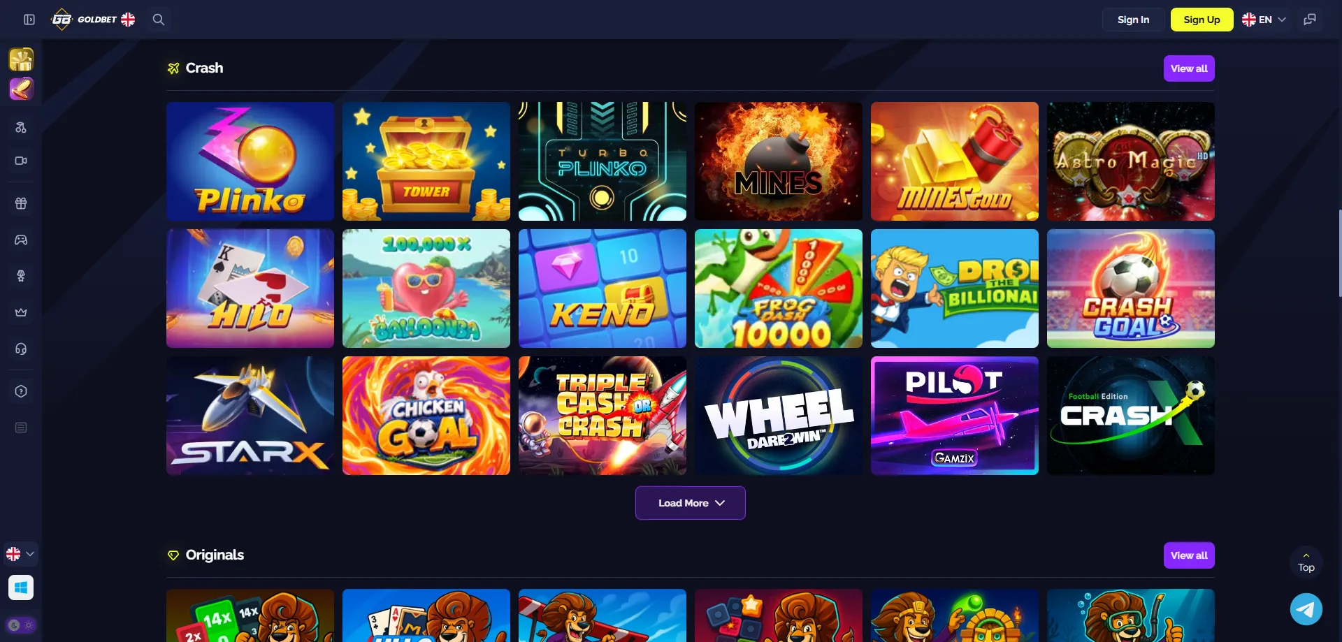 Slot machine online Goldbet.io titoli popolari RTP alto